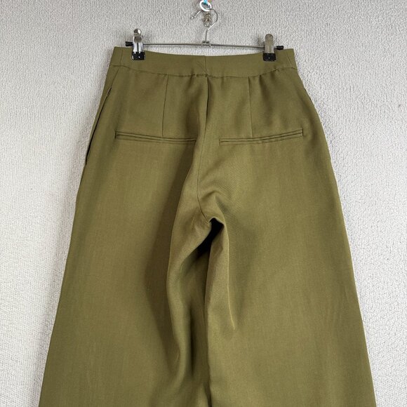 Deveaux Pants Women Size 26 Olive Green Wide Leg Straight High Rise Full Length - Picture 4 of 11